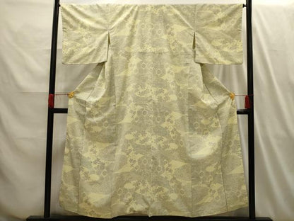 平和屋着物■上質な紬　花唐草文　正絹　逸品　AABI4031sx