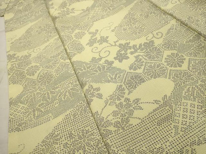 平和屋着物■上質な紬　花唐草文　正絹　逸品　AABI4031sx