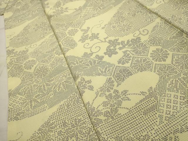 平和屋着物■上質な紬　花唐草文　正絹　逸品　AABI4031sx