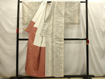 平和屋着物■上質な小紋　紬地　花間道　正絹　逸品　AABI4032sx