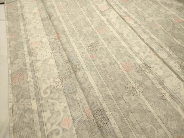 平和屋着物■上質な小紋　紬地　花間道　正絹　逸品　AABI4032sx