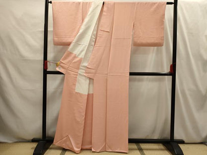 平和屋着物■本草木染作家　瑞寶　色無地　紋意匠　赤香色　正絹　逸品　AABI4033sx