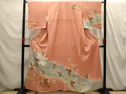 平和屋着物■訪問着　花籠文　暈し染め　金銀彩　正絹　逸品　AABI4035sx