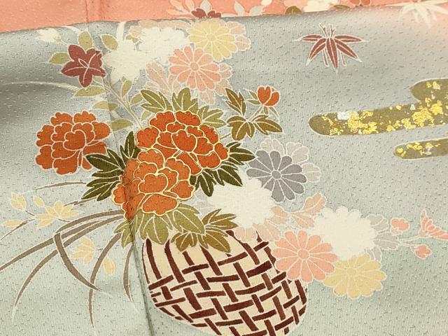 平和屋着物■訪問着　花籠文　暈し染め　金銀彩　正絹　逸品　AABI4035sx