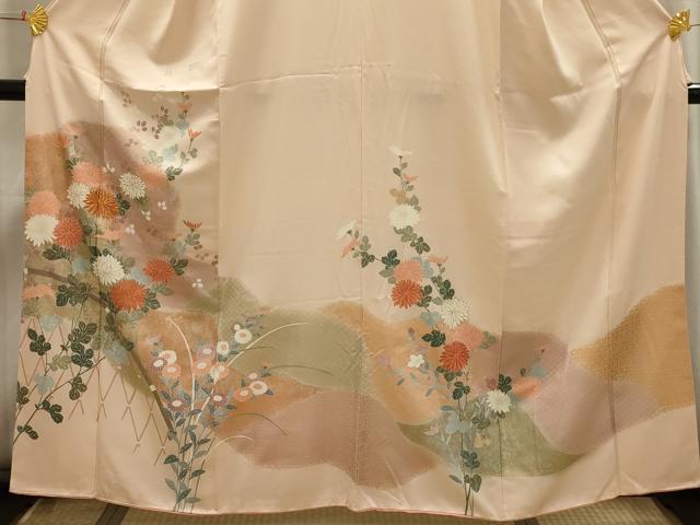 平和屋着物■訪問着　駒刺繍　花籬文　金銀彩　正絹　逸品　AABI4037sx