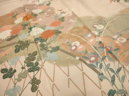 平和屋着物■訪問着　駒刺繍　花籬文　金銀彩　正絹　逸品　AABI4037sx