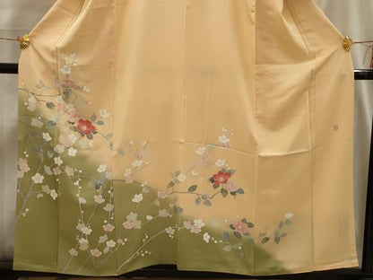 平和屋着物■訪問着　作家物　枝花文　暈し染め　正絹　逸品　AABI4043sx