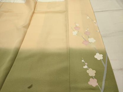 平和屋着物■訪問着　作家物　枝花文　暈し染め　正絹　逸品　AABI4043sx