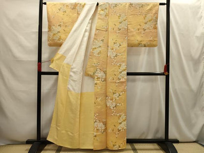 平和屋着物■上質な小紋　枝花文　正絹　逸品　AABI4048sx