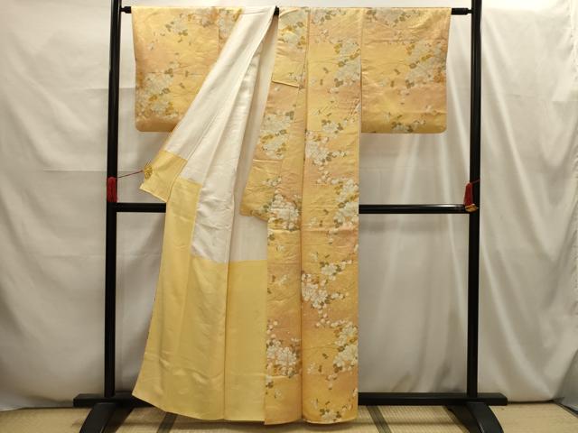 平和屋着物■上質な小紋　枝花文　正絹　逸品　AABI4048sx