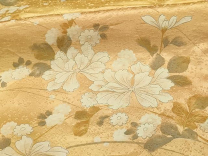 平和屋着物■上質な小紋　枝花文　正絹　逸品　AABI4048sx