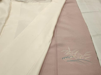 平和屋着物■色留訪問着　松竹梅飛鶴風景文　暈し染め　正絹　逸品　AABI4054sx