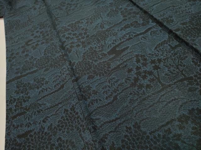 平和屋着物■上質な紬　風景文　正絹　逸品　AABI4058sx
