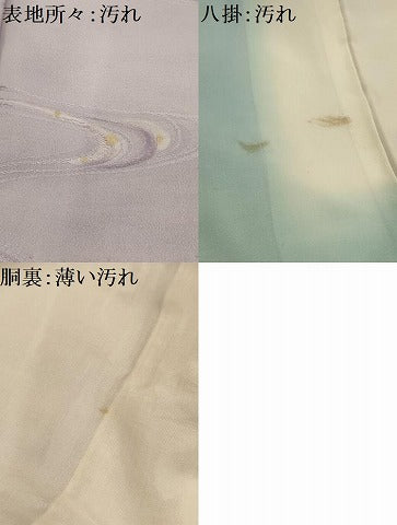 平和屋着物■上質な小紋　地紋起こし　流水文　暈し染め　正絹　逸品　AABI4061sx