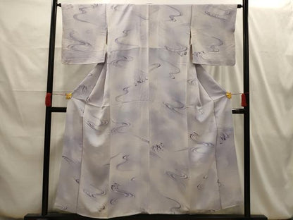 平和屋着物■上質な小紋　地紋起こし　流水文　暈し染め　正絹　逸品　AABI4061sx