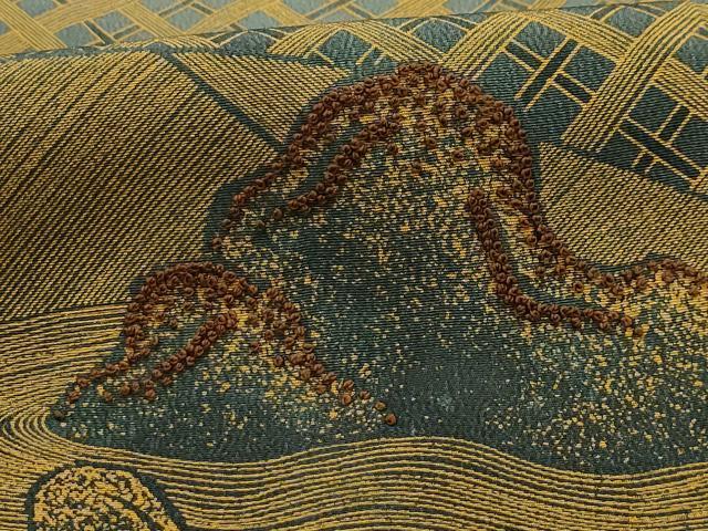 平和屋着物■中国三大刺繍　相良刺繍　黒留袖　枯山水　暈し染め　金糸　金彩　正絹　逸品　AABI4063sx