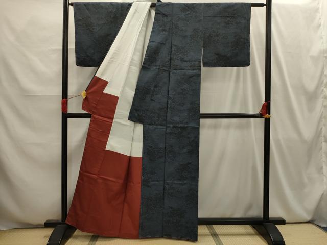 平和屋着物■上質な紬　風景文　正絹　逸品　AABI4064sx