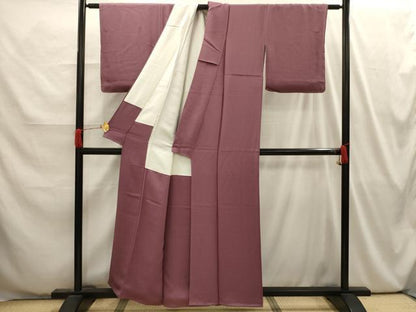 平和屋着物■上質な色無地　渦巻地紋　鴇浅葱色　正絹　逸品　AABI4066sx