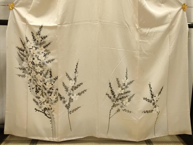 平和屋着物■訪問着　手描き　枝梅文　正絹　逸品　AABI4083sx