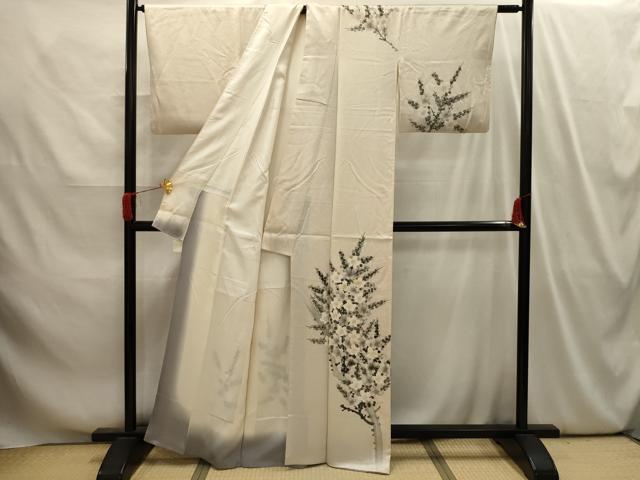 平和屋着物■訪問着　手描き　枝梅文　正絹　逸品　AABI4083sx