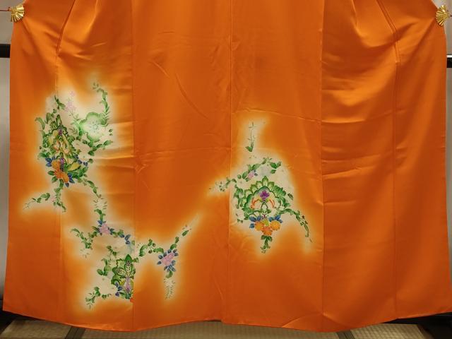 平和屋着物■訪問着　飾花文　暈し染め　正絹　逸品　AABI4085sx