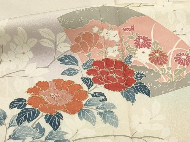 平和屋着物■訪問着　地紙花籬文　暈し染め　金彩　正絹　逸品　AABI4087sx