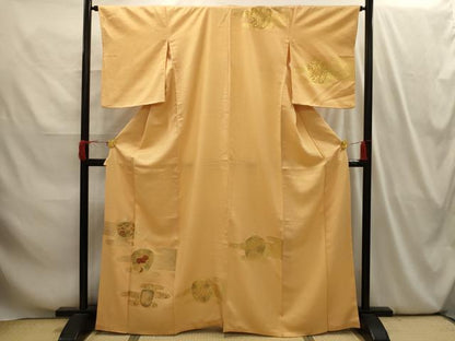 平和屋着物■訪問着　駒刺繍　仕覆文　金彩　正絹　逸品　AABI4089sx