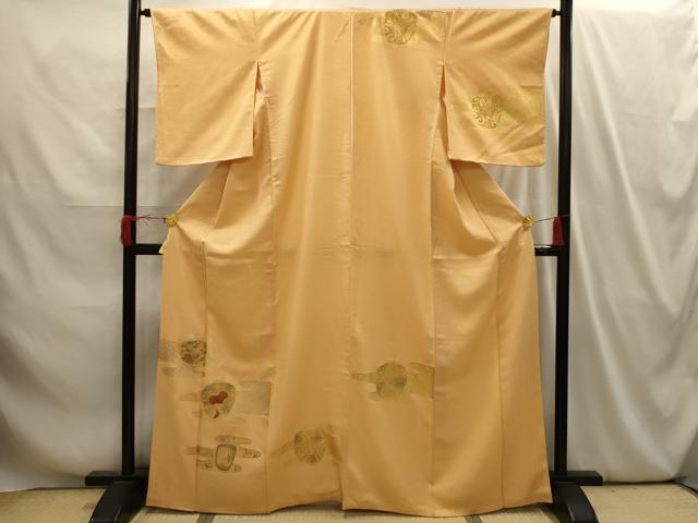 平和屋着物■訪問着　駒刺繍　仕覆文　金彩　正絹　逸品　AABI4089sx