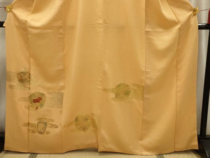 平和屋着物■訪問着　駒刺繍　仕覆文　金彩　正絹　逸品　AABI4089sx