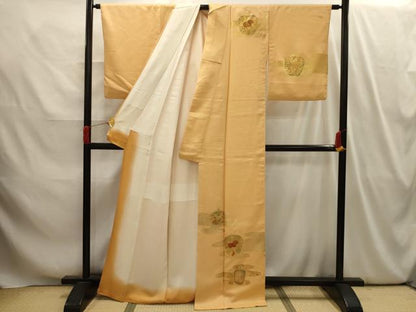 平和屋着物■訪問着　駒刺繍　仕覆文　金彩　正絹　逸品　AABI4089sx