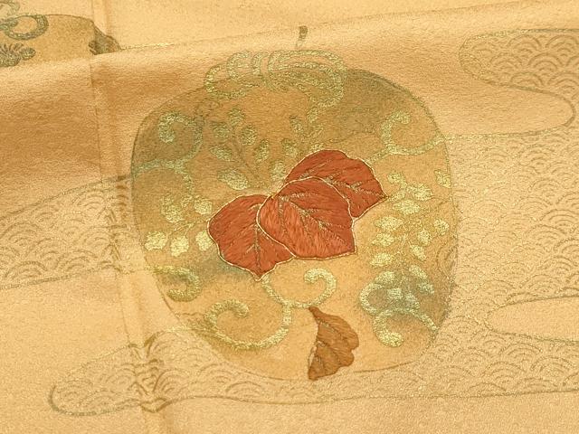 平和屋着物■訪問着　駒刺繍　仕覆文　金彩　正絹　逸品　AABI4089sx