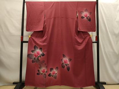 平和屋着物■訪問着　枝花文　暈し染め　正絹　逸品　AABI4090sx