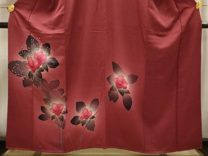平和屋着物■訪問着　枝花文　暈し染め　正絹　逸品　AABI4090sx