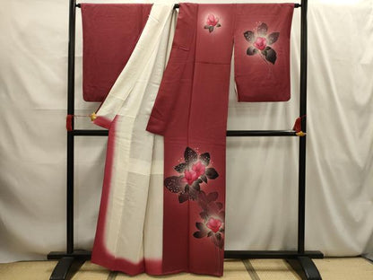 平和屋着物■訪問着　枝花文　暈し染め　正絹　逸品　AABI4090sx
