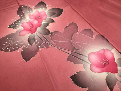 平和屋着物■訪問着　枝花文　暈し染め　正絹　逸品　AABI4090sx