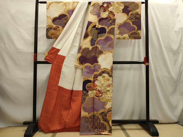 平和屋着物■訪問着 駒刺繍 吉祥ねじ梅文 金彩 正絹 逸品 AABI4091sx