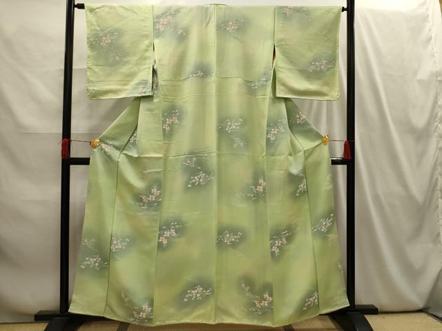 平和屋着物■上質な小紋　地紋起こし　花筏文　暈し染め　正絹　逸品　AABI4092sx