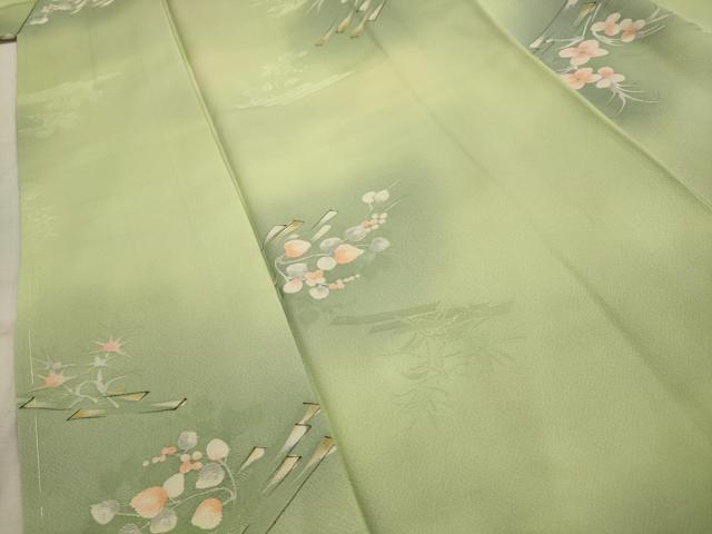 平和屋着物■上質な小紋　地紋起こし　花筏文　暈し染め　正絹　逸品　AABI4092sx