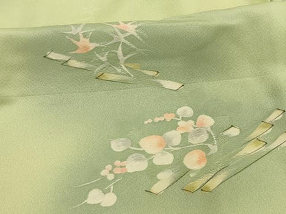 平和屋着物■上質な小紋　地紋起こし　花筏文　暈し染め　正絹　逸品　AABI4092sx