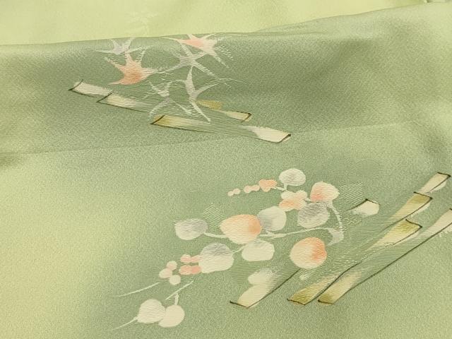 平和屋着物■上質な小紋　地紋起こし　花筏文　暈し染め　正絹　逸品　AABI4092sx