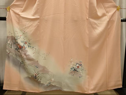 平和屋着物■訪問着　風景文　暈し染め　金銀彩　正絹　逸品　AABI4093sx