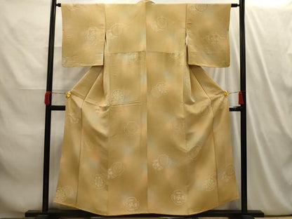 平和屋着物■上質な小紋　地紋起こし　花鏡裏文　暈し染め　正絹　逸品　AABI4098sx