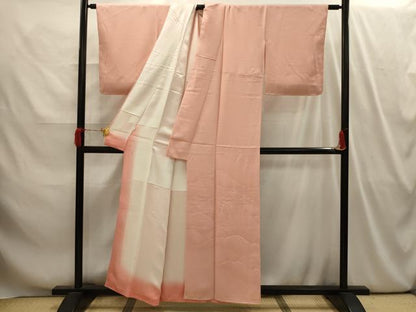 平和屋着物■無地絵羽訪問着　重ね山樹林地紋　一斤染色　正絹　逸品　AABI4099sx