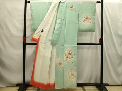 平和屋着物■訪問着　駒刺繍　花文箱文　暈し染め　正絹　逸品　AABI4100sx