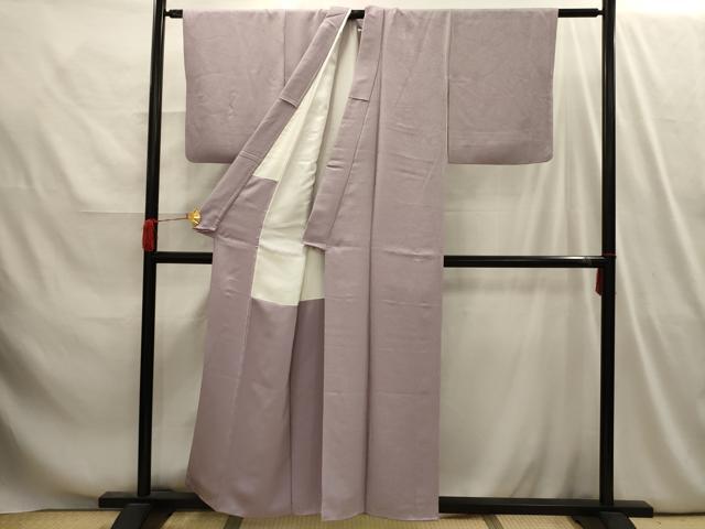 平和屋着物■上質な色無地　紗綾形地紋　薄柿色　正絹　逸品　AABI4105sx