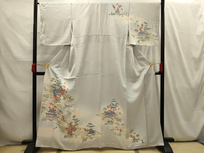 平和屋着物■訪問着　松竹梅風景文　暈し染め　正絹　逸品　AABI4107sx