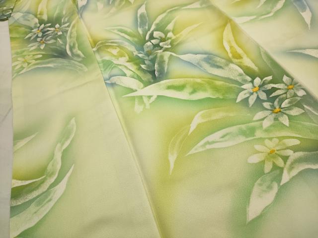 平和屋着物■上質な小紋　草花文　ろうけつ染　暈し染め　正絹　逸品　AABI4115sx