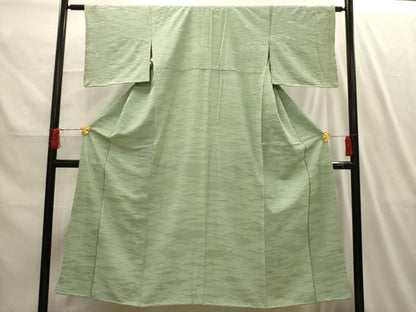 平和屋着物■上質な色無地　霞地紋　裏葉柳色　正絹　逸品　AABI4117sx