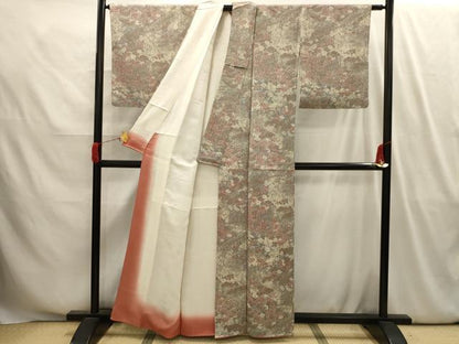 平和屋着物■上質な小紋　花風景文　金彩　正絹　逸品　AABI4118sx