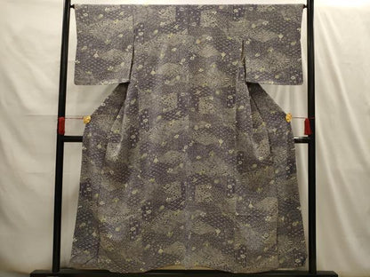 平和屋着物■上質な小紋　吉祥花文　正絹　逸品　AABI4120sx